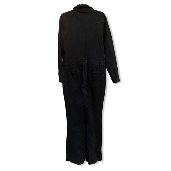 SER.O.YA Dee Dee Black denim Flares Jumpsuit bell bottom stretch zip NWT XL - Picture 8 of 12